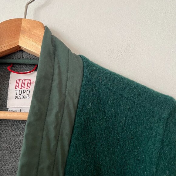 Topo Designs Wool Blend Global Wrap Sweater Green Women's Size Small - Picture 6 of 10